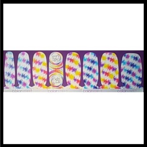 *Exclusive, HTF* Color Street: Color Your World | Silver Tie-Dye Blue Purple - Picture 5 of 5